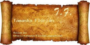 Tamaska Flórián névjegykártya